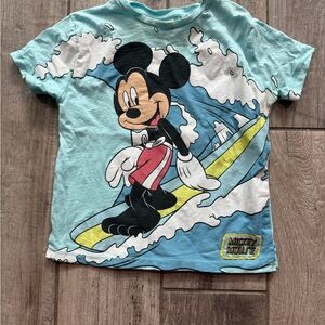 Disney Mickey Mouse Surfing Tee - Aqua and Yellow